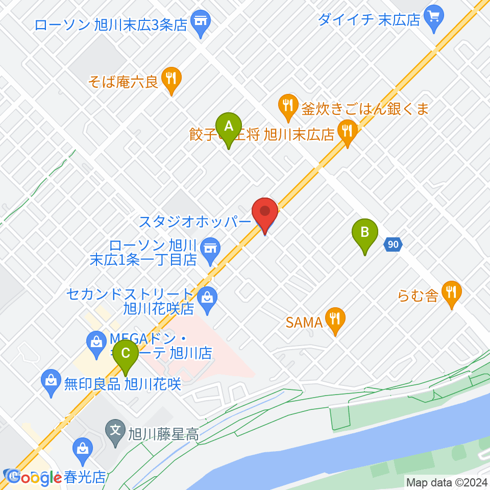 スタジオホッパー周辺のホテル一覧地図