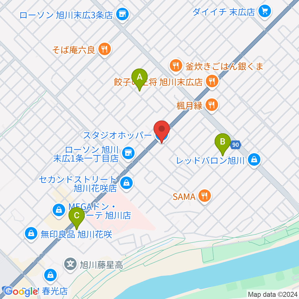 スタジオホッパー周辺のホテル一覧地図