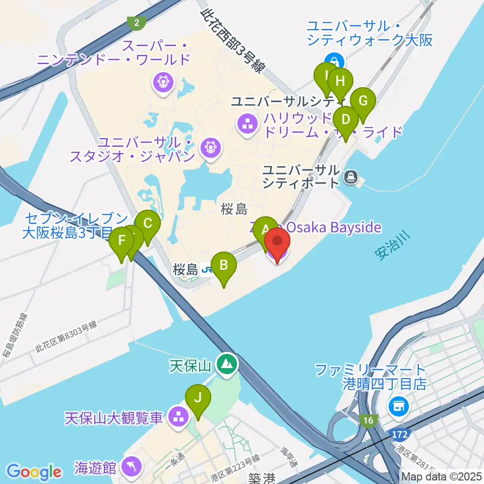 Zepp大阪ベイサイド周辺のホテル一覧地図