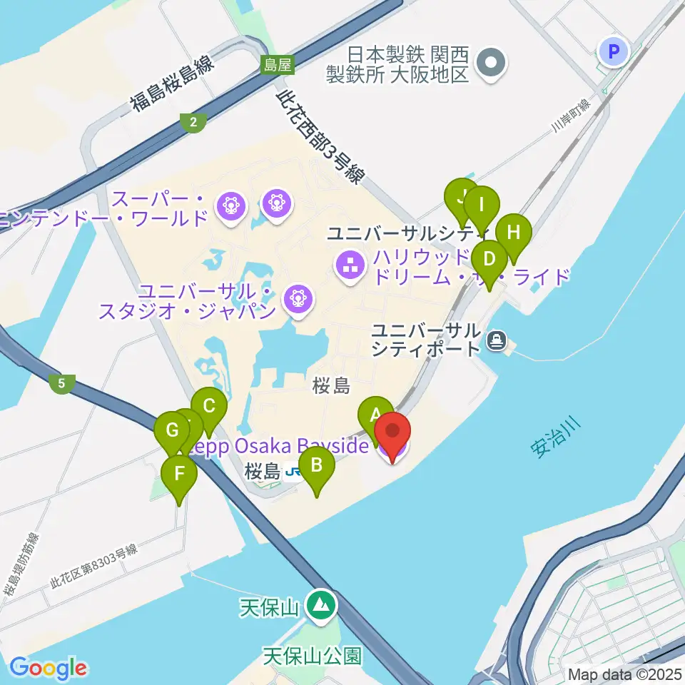 Zepp大阪ベイサイド周辺のホテル一覧地図