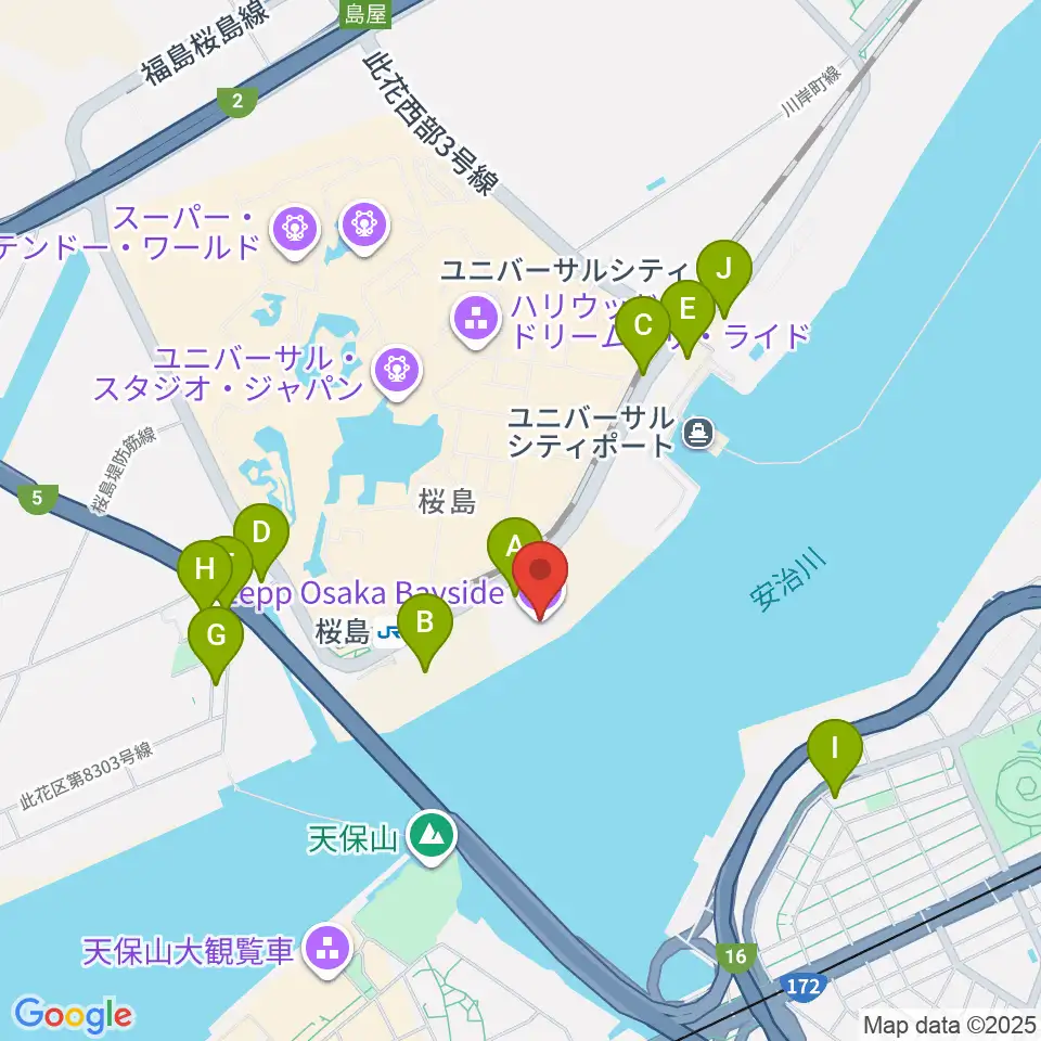 Zepp大阪ベイサイド周辺のホテル一覧地図