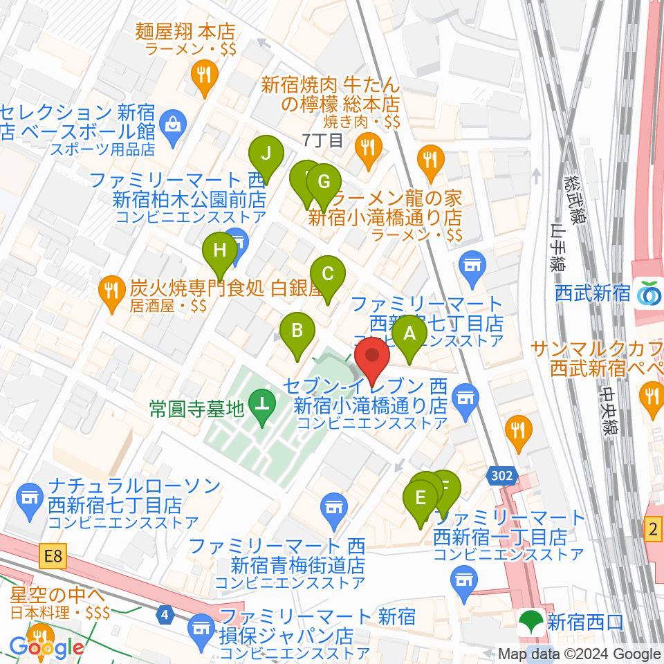 西新宿レゲエショップナット周辺のホテル一覧地図