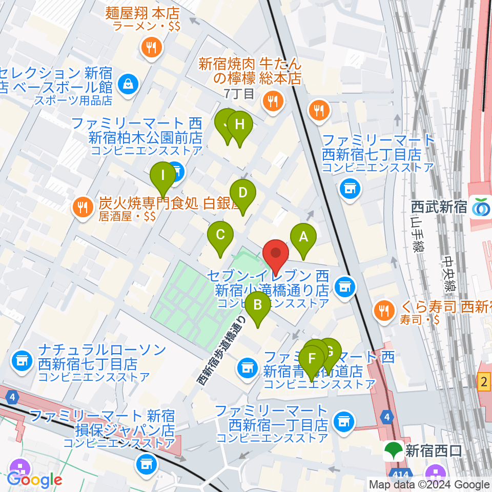 西新宿レゲエショップナット周辺のホテル一覧地図