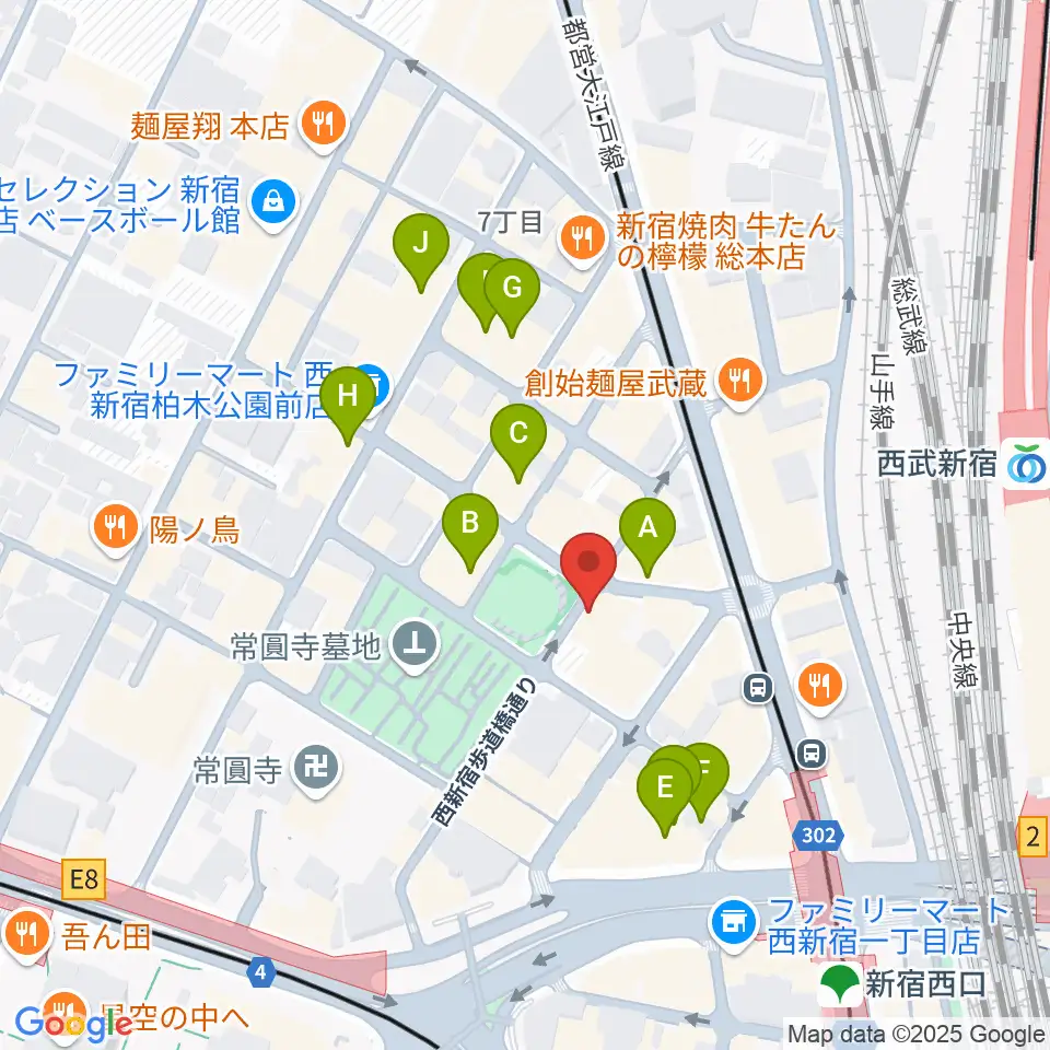 西新宿レゲエショップナット周辺のホテル一覧地図