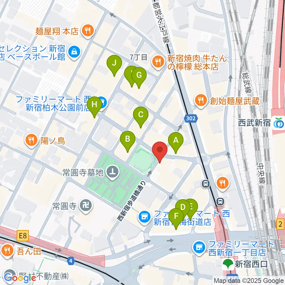 西新宿レゲエショップナット周辺のホテル一覧地図
