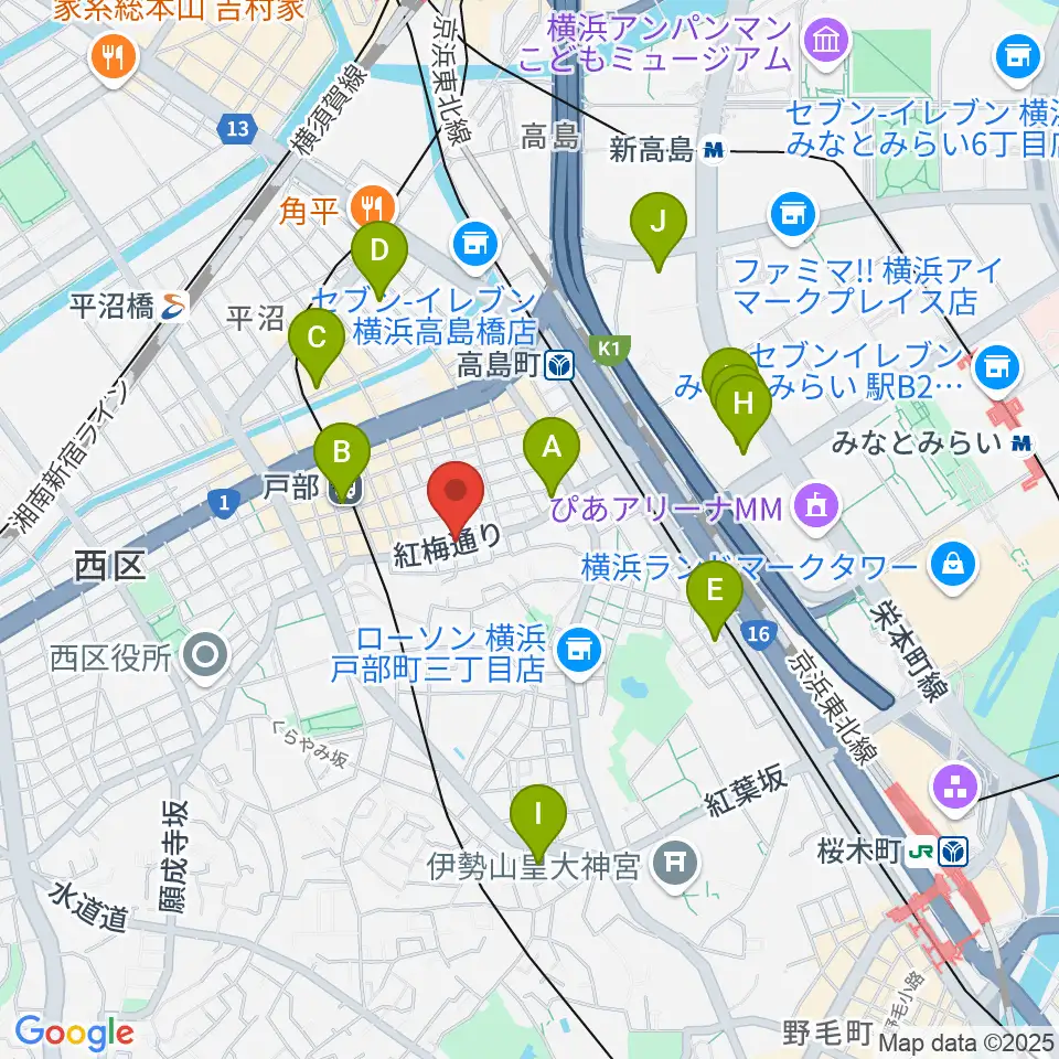 ボヌールサロン周辺のホテル一覧地図