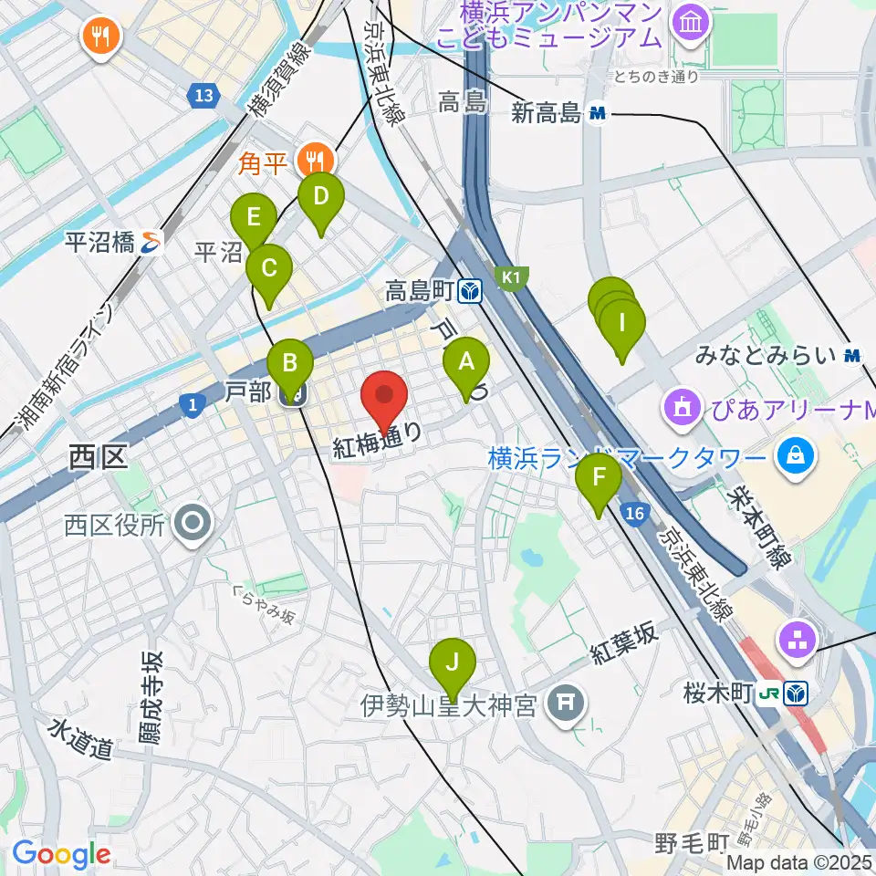 ボヌールサロン周辺のホテル一覧地図
