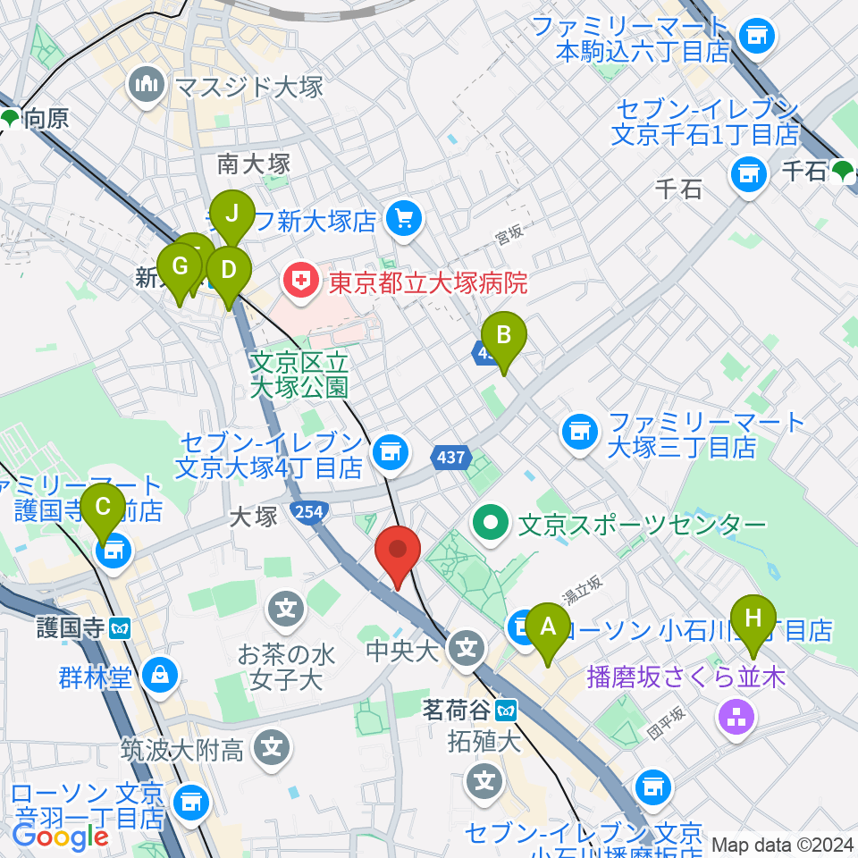 茗荷谷ガレリアカフェ ユー周辺のホテル一覧地図