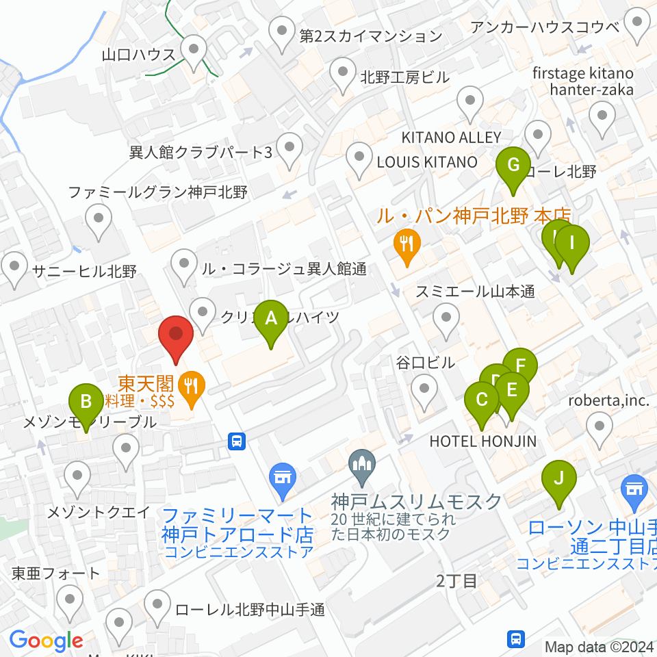 神戸BIG APPLE周辺のホテル一覧地図
