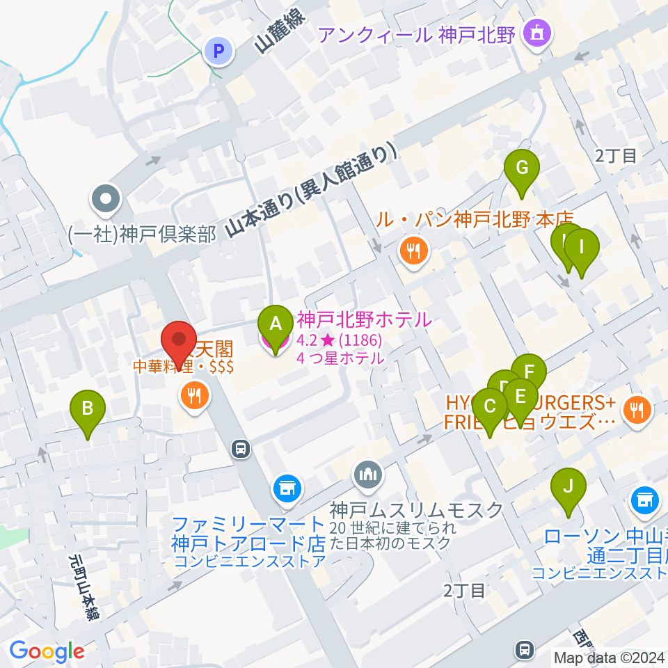 神戸BIG APPLE周辺のホテル一覧地図