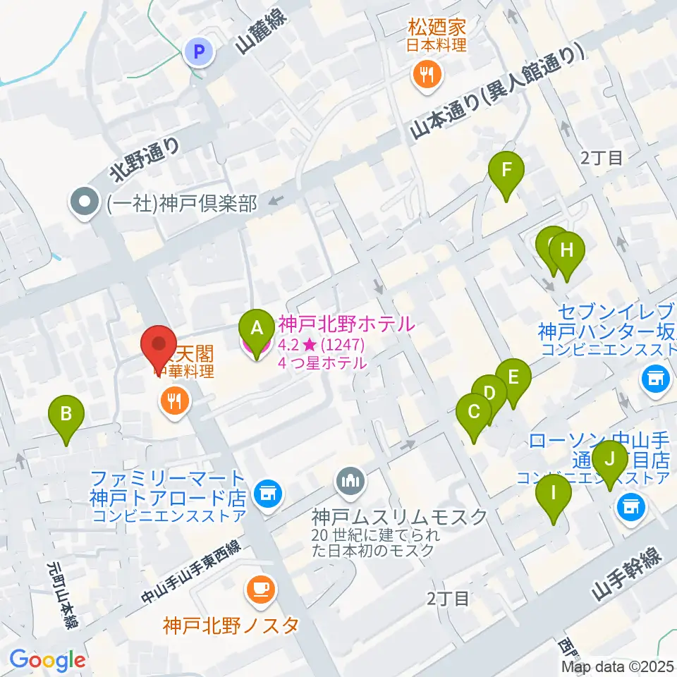神戸BIG APPLE周辺のホテル一覧地図
