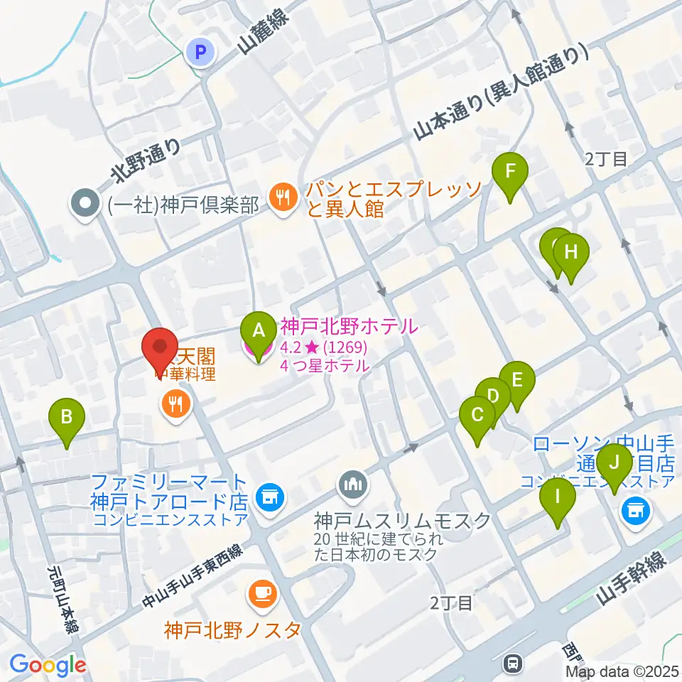 神戸BIG APPLE周辺のホテル一覧地図