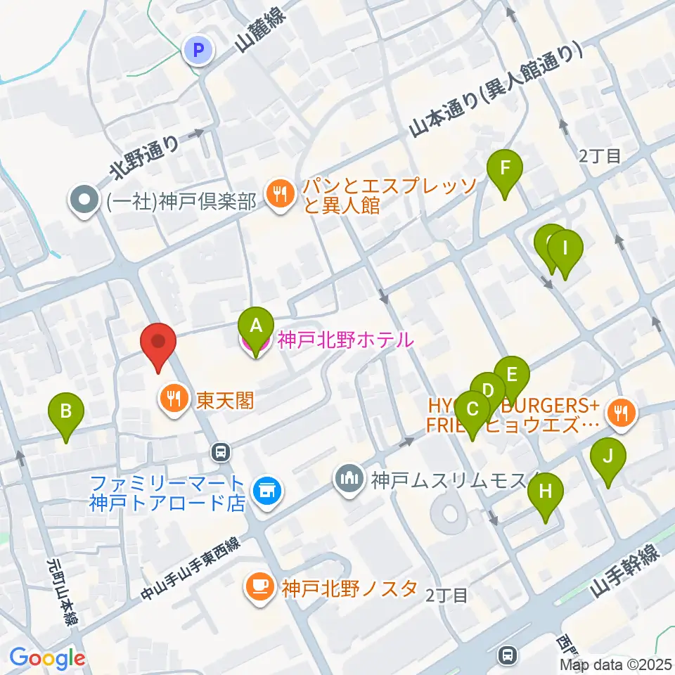 神戸BIG APPLE周辺のホテル一覧地図
