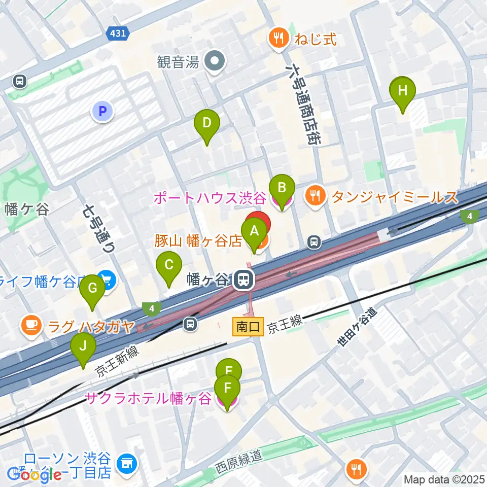幡ヶ谷36°5周辺のホテル一覧地図