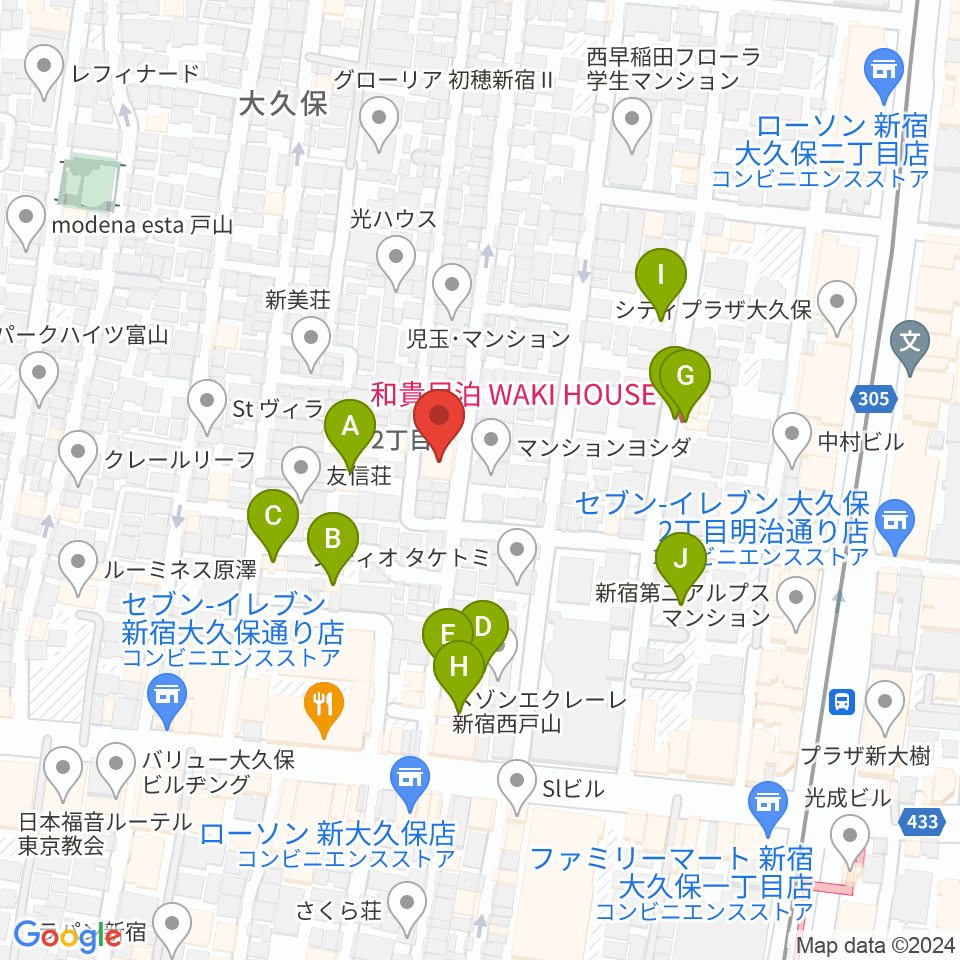 音楽センターおんがく教室周辺のホテル一覧地図