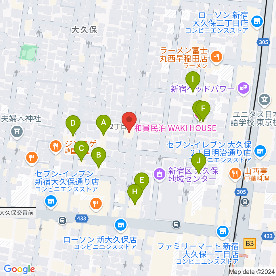 音楽センターおんがく教室周辺のホテル一覧地図