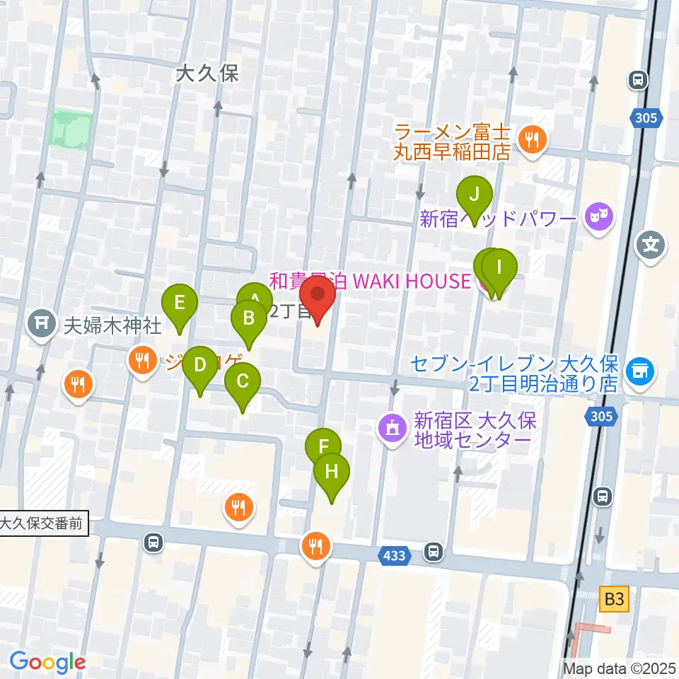 音楽センターおんがく教室周辺のホテル一覧地図