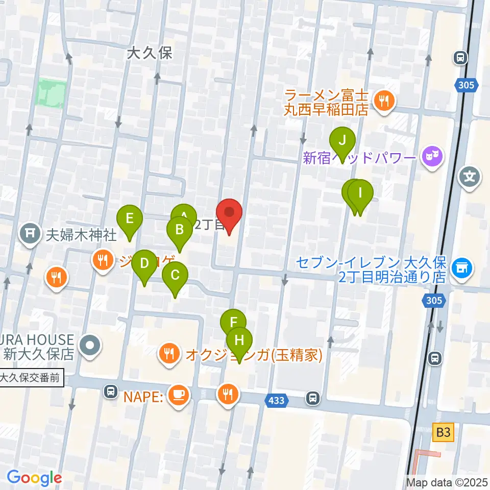 音楽センターおんがく教室周辺のホテル一覧地図
