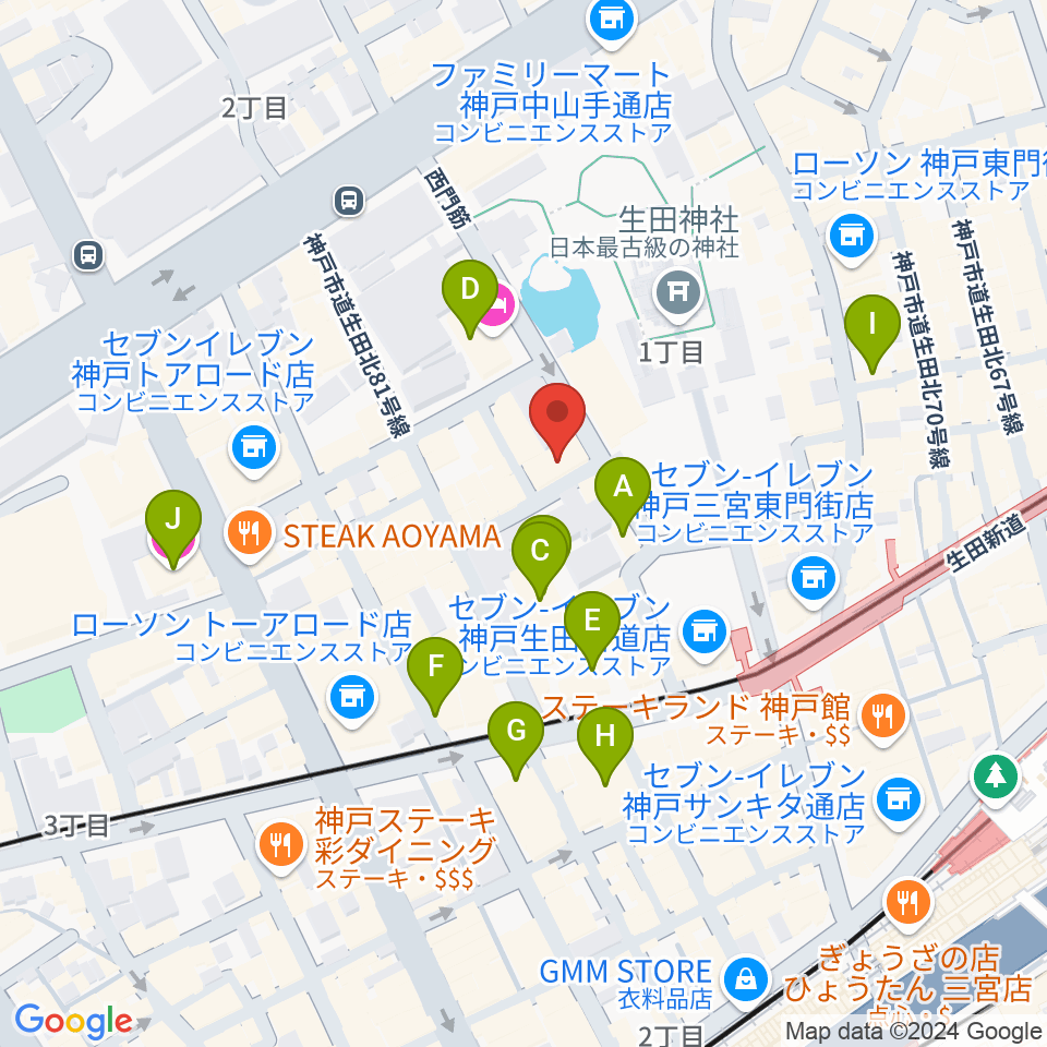 神戸チキンジョージ周辺のホテル一覧地図