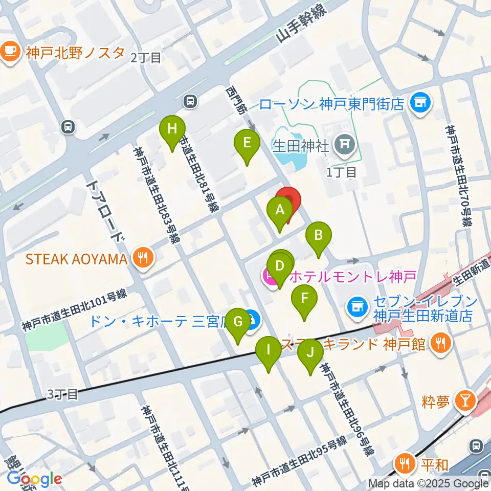 神戸チキンジョージ周辺のホテル一覧地図