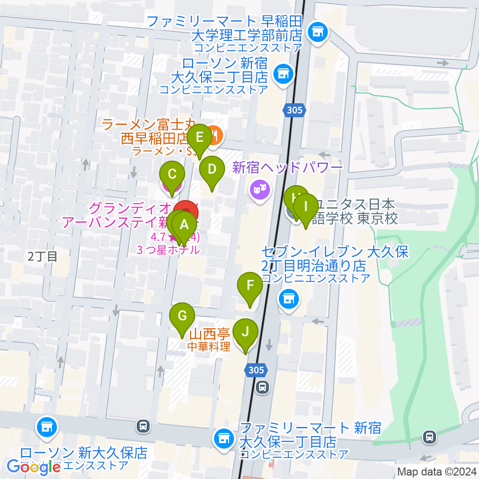 プリメラギター社周辺のホテル一覧地図