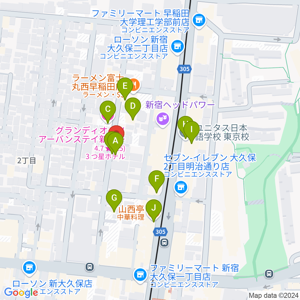 プリメラギター社周辺のホテル一覧地図