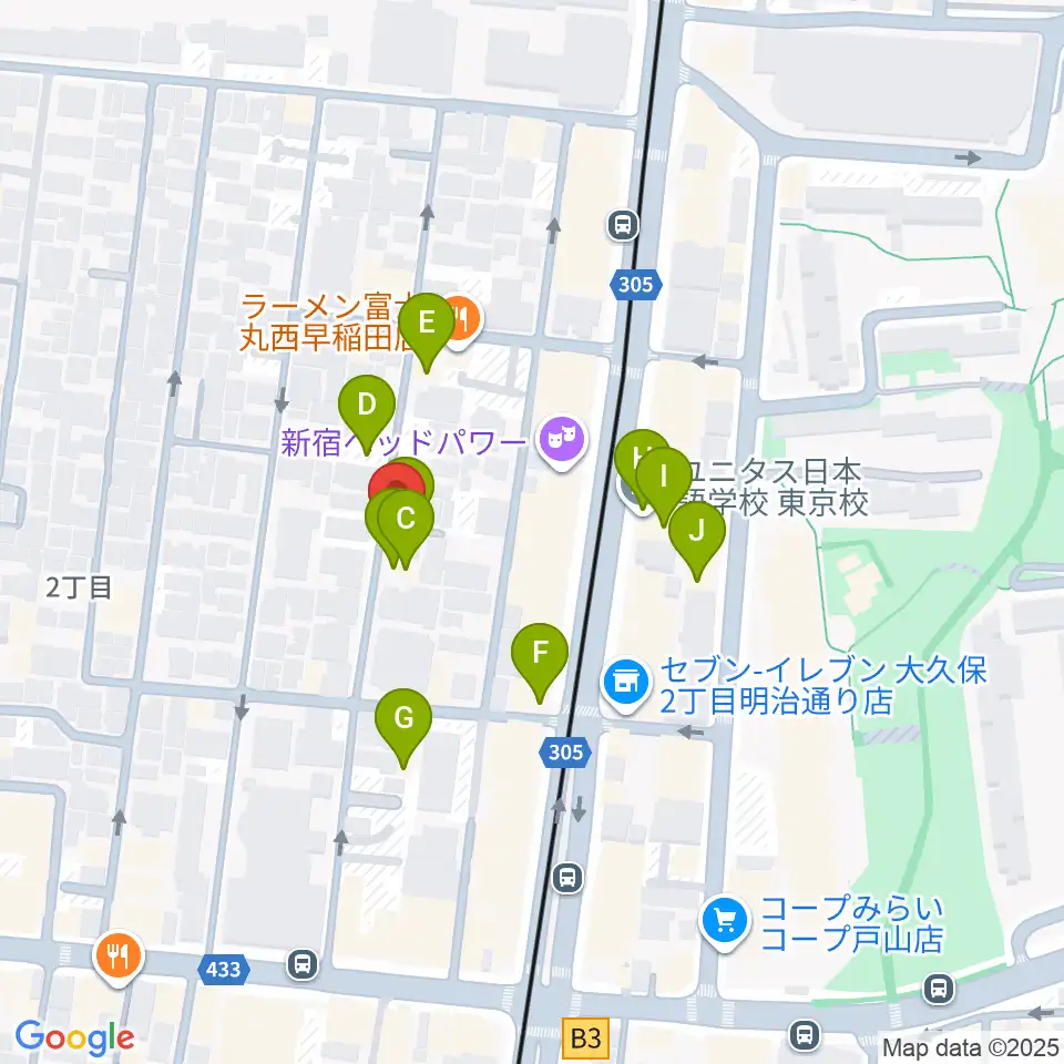 プリメラギター社周辺のホテル一覧地図