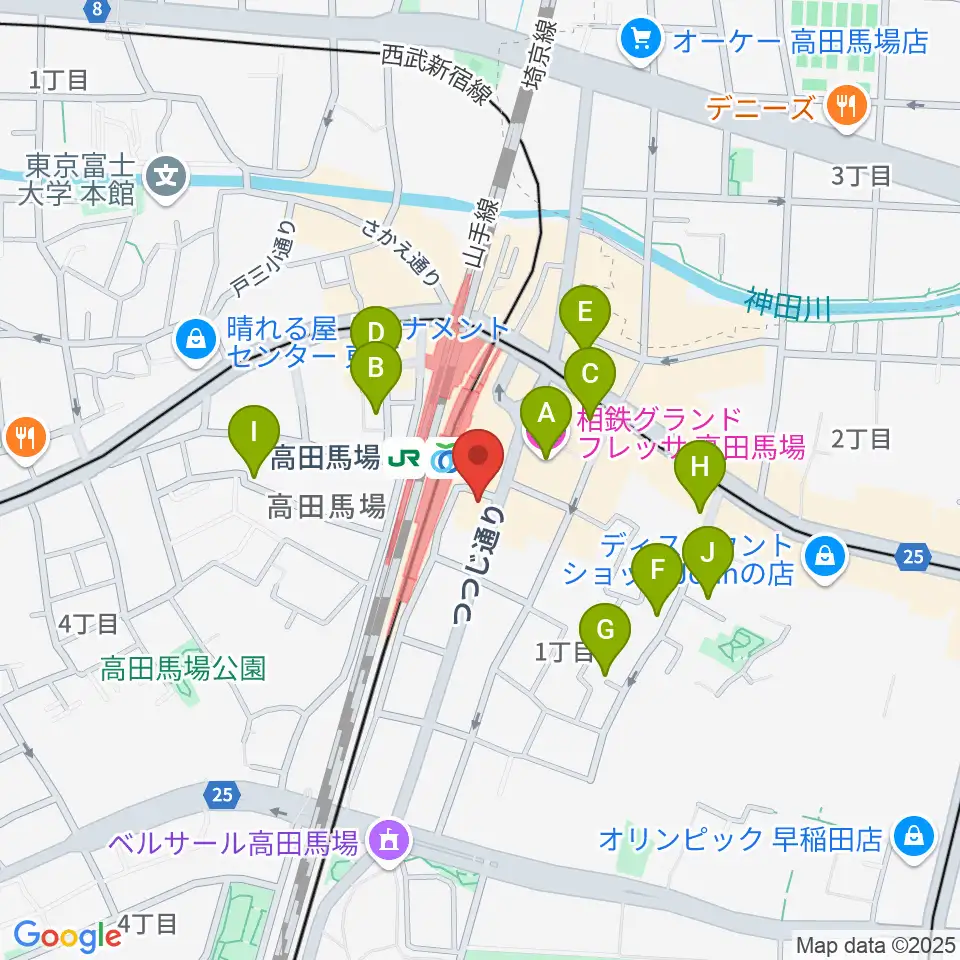 カナリアミュージックスタジオ周辺のホテル一覧地図