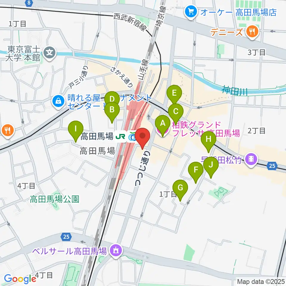 カナリアミュージックスタジオ周辺のホテル一覧地図