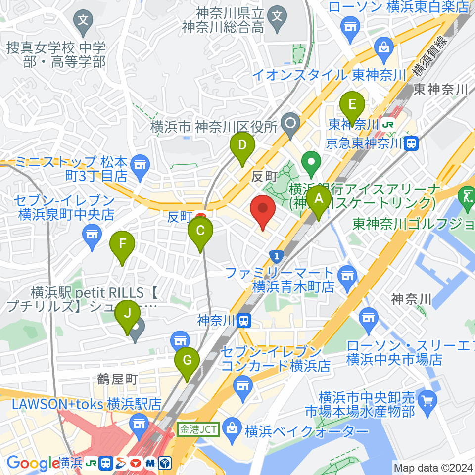 STUDIO楽 横浜反町店周辺のホテル一覧地図