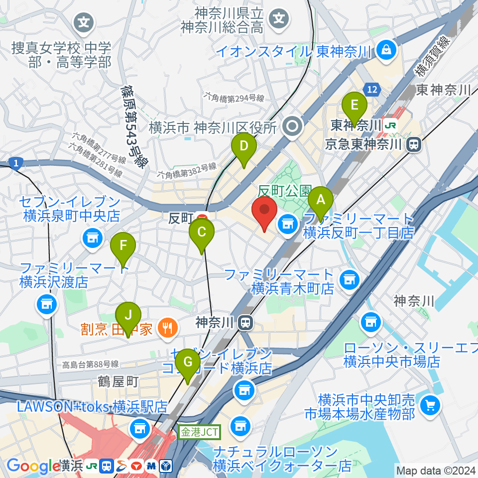 STUDIO楽 横浜反町店周辺のホテル一覧地図