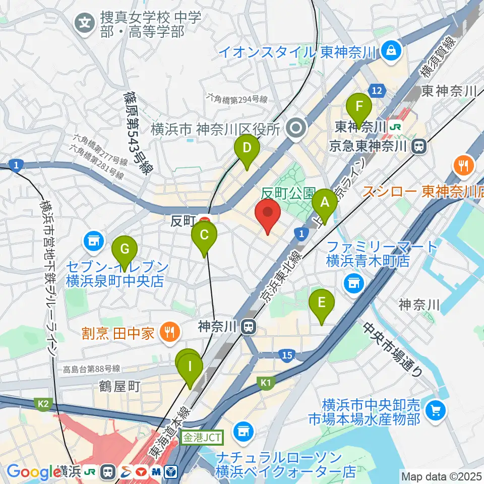 STUDIO楽 横浜反町店周辺のホテル一覧地図