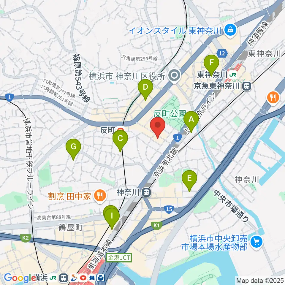 STUDIO楽 横浜反町店周辺のホテル一覧地図