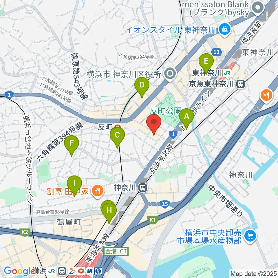 STUDIO楽 横浜反町店周辺のホテル一覧地図