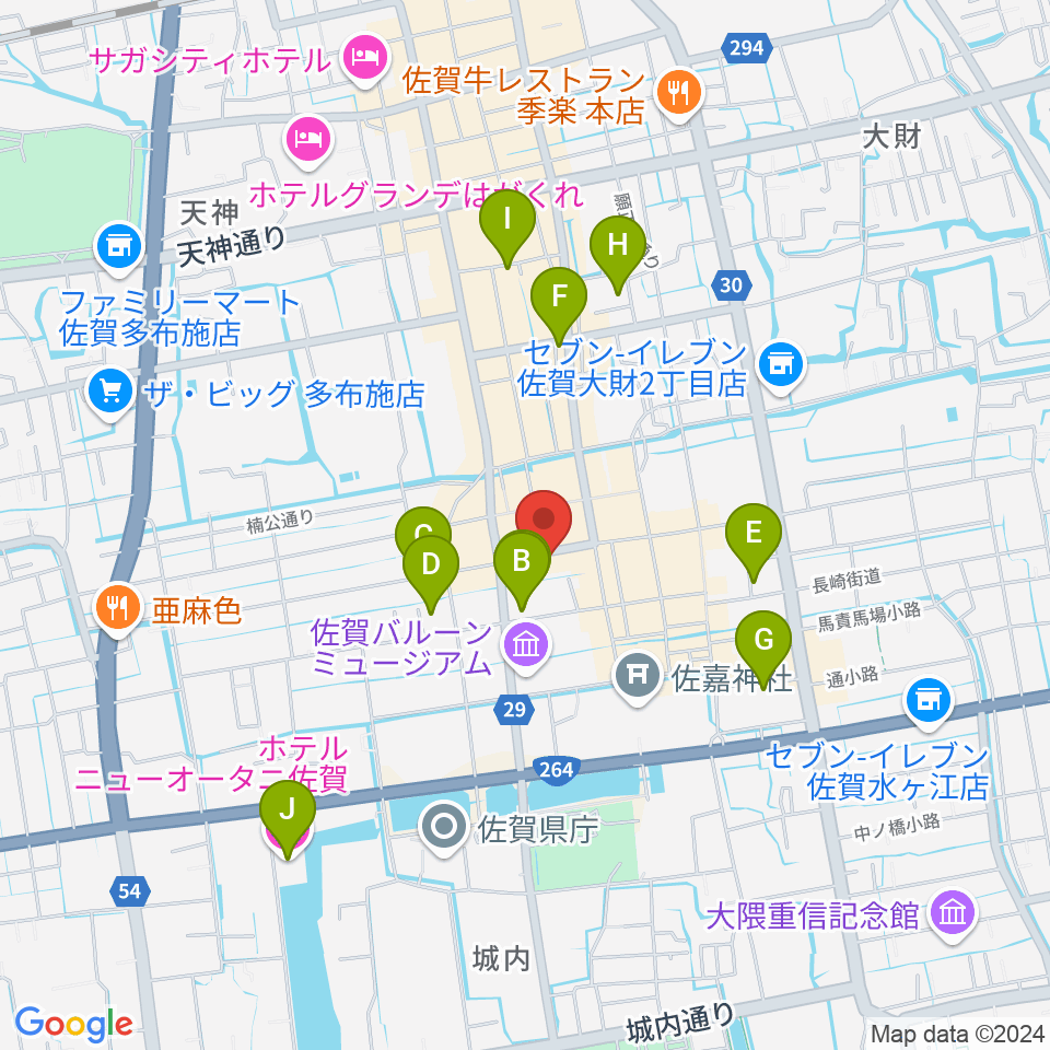 城島弘幸ギター教室周辺のホテル一覧地図