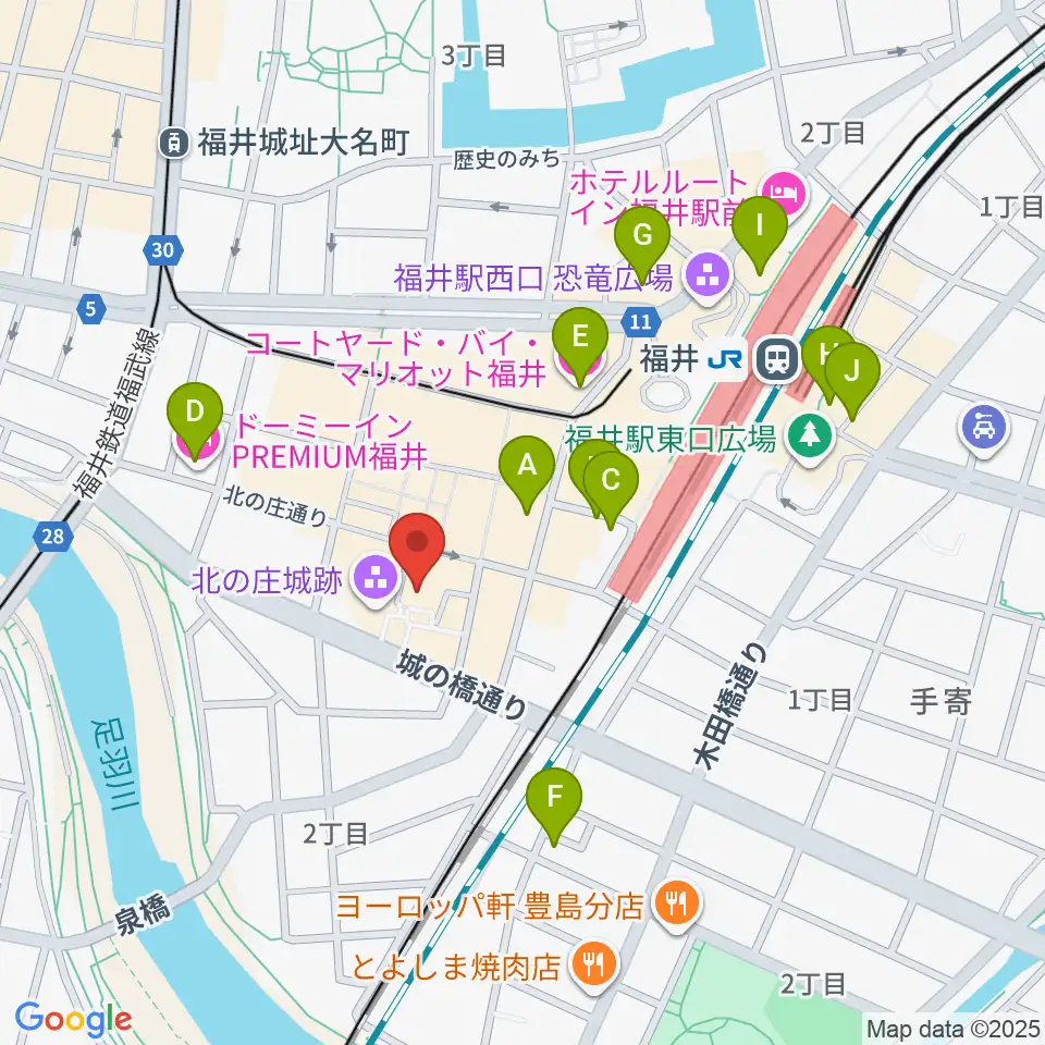 北ノ庄クラシックス周辺のホテル一覧地図