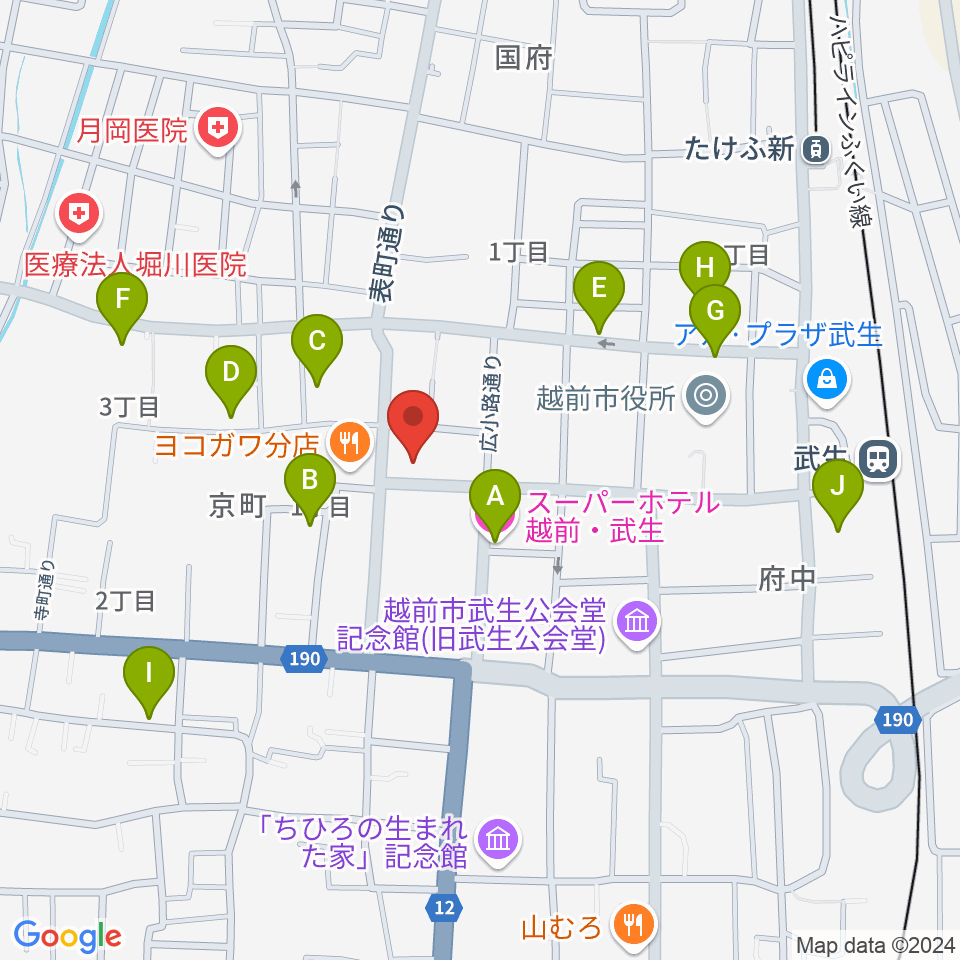 武生ラグタイムクラシックス周辺のホテル一覧地図