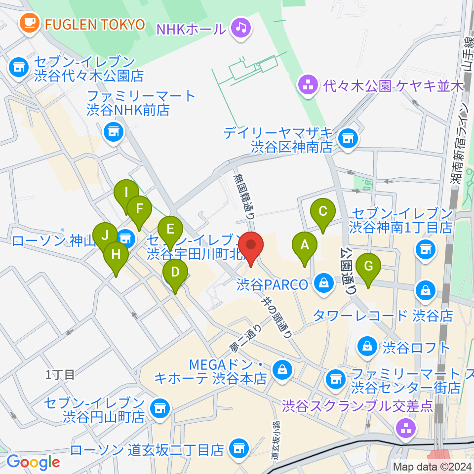 渋谷NERDS周辺のホテル一覧地図