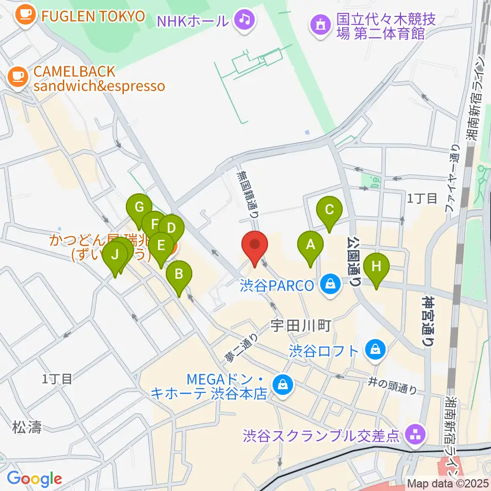 渋谷NERDS周辺のホテル一覧地図