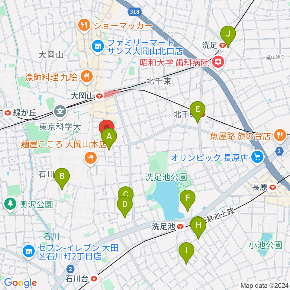 大岡山グッドストックトーキョー周辺のホテル一覧地図