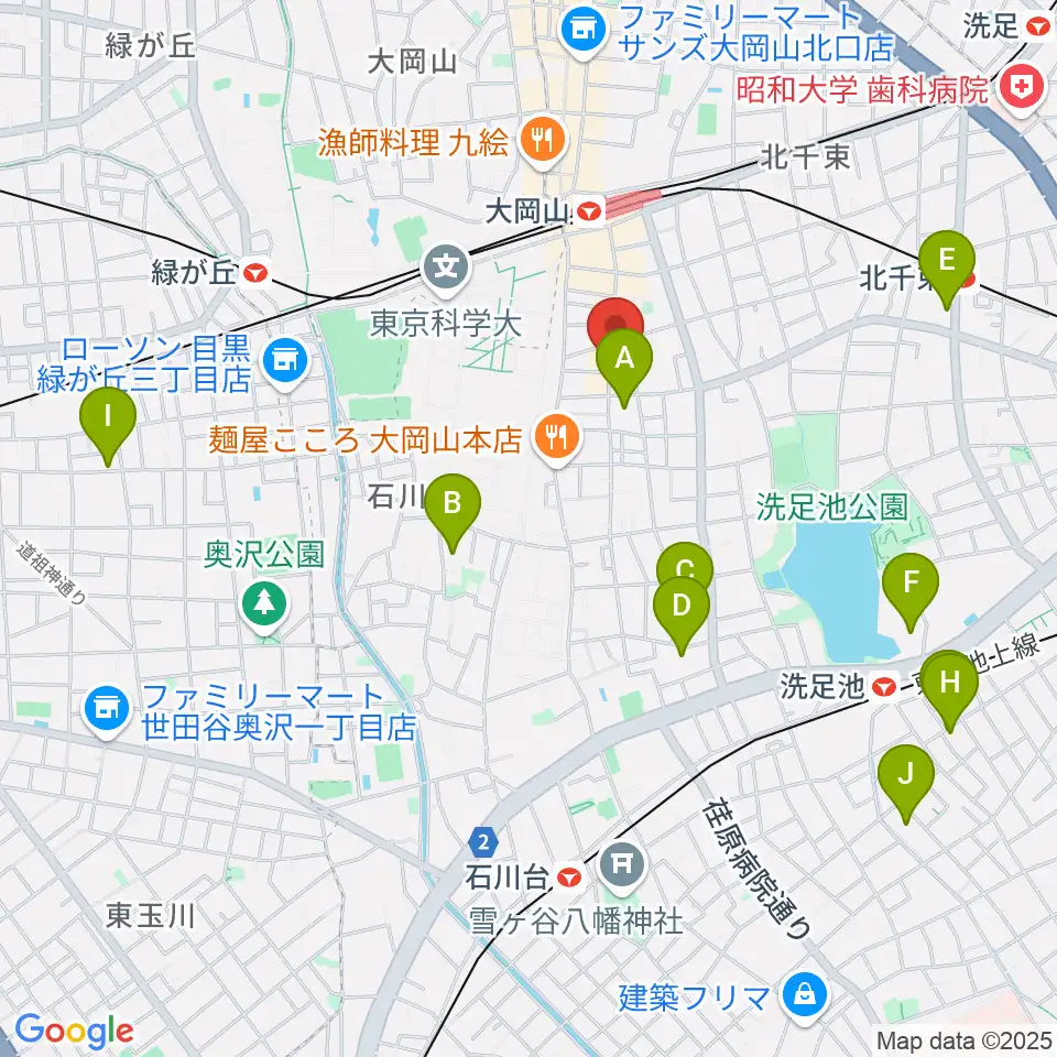 大岡山グッドストックトーキョー周辺のホテル一覧地図