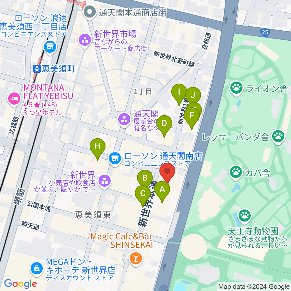 朝日劇場周辺のホテル一覧地図