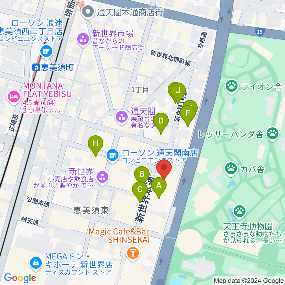 朝日劇場周辺のホテル一覧地図