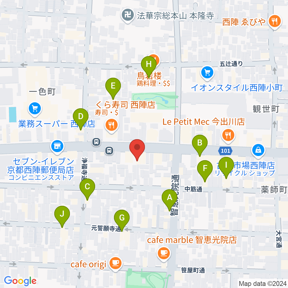 studio INO周辺のホテル一覧地図