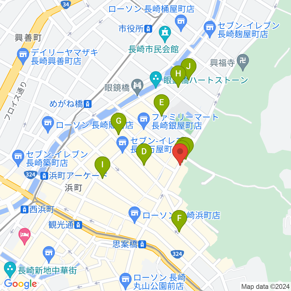 原楽器店周辺のホテル一覧地図