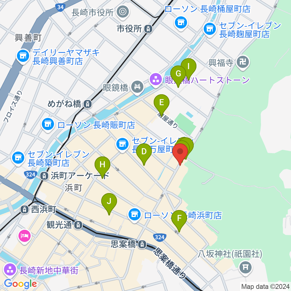 原楽器店周辺のホテル一覧地図