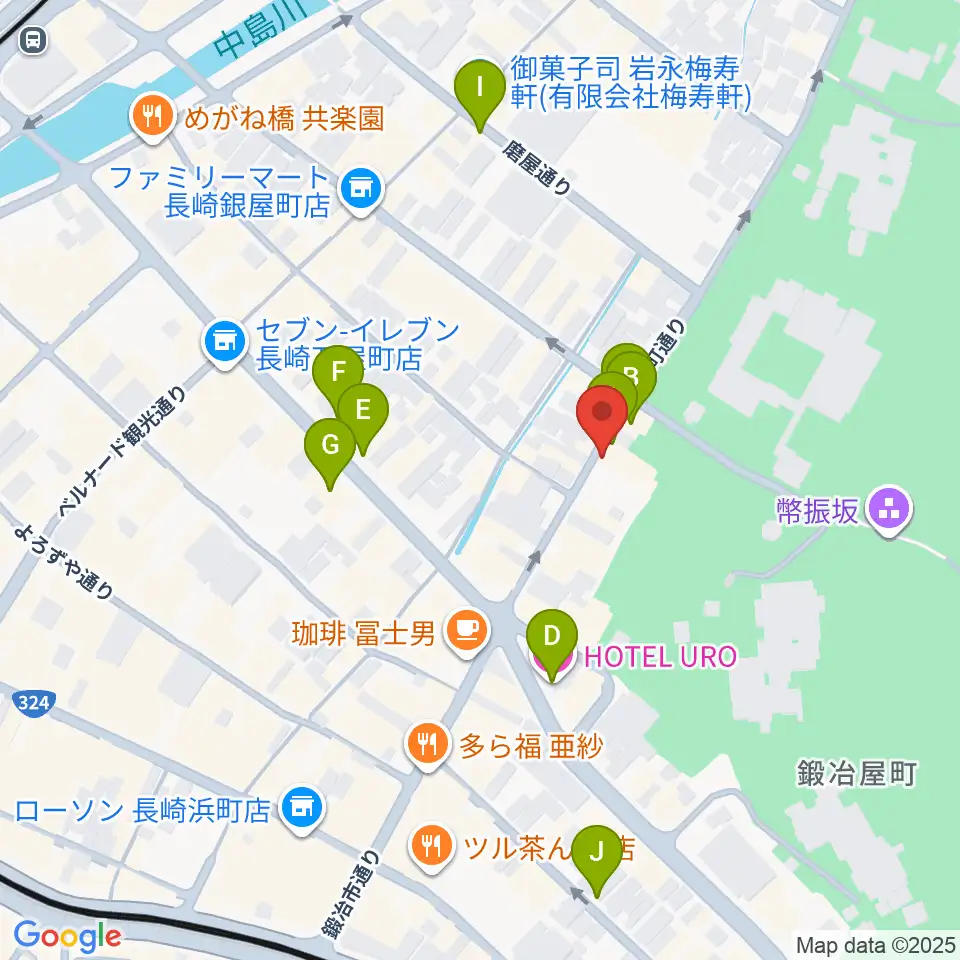 原楽器店周辺のホテル一覧地図