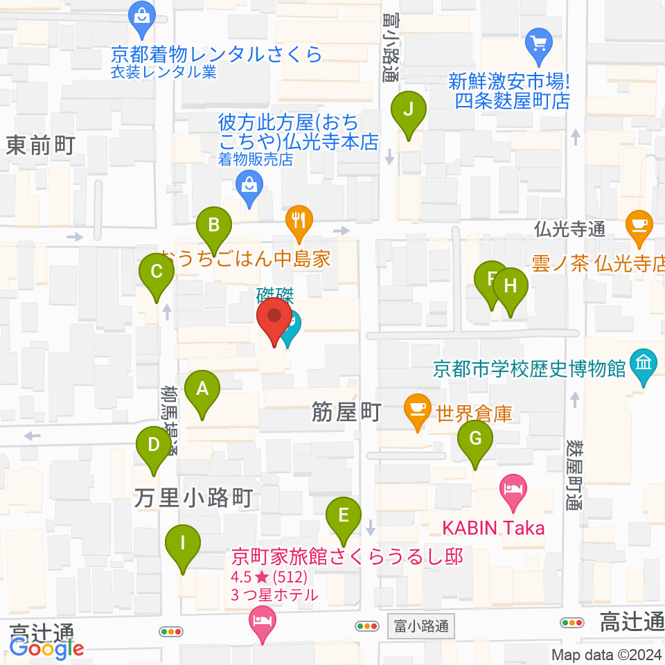 磔磔周辺のホテル一覧地図