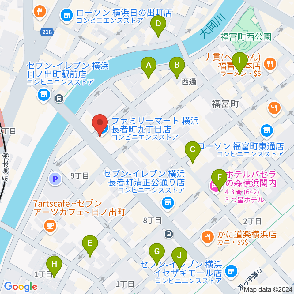 日ノ出町セラヴィ周辺のホテル一覧地図