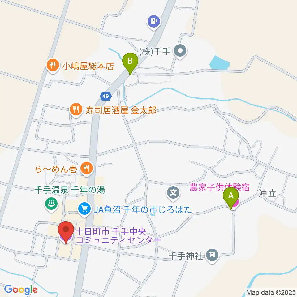 千手中央コミュニティセンター周辺のホテル一覧地図